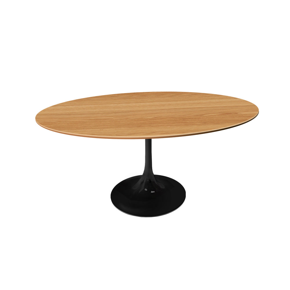 Mesa de Comedor Tulip Oval Madera Base Negra
